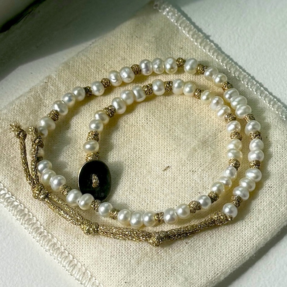 Chan Luu wrap bracelet - freshwater pearl and gold